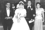 Claudio Arreola Salazar y Carmen Franco, el día de la boda de sus hijos Raúl y Sandra
Lorena, 1999.