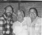 Javier Salinas, Rodolfo Ramírez y Jorge Ortegón celebrando un cumpleaños en 1996.