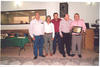 25082019 Ricardo Almaraz, José Luis Castro, Manuel Olalvio Díaz y Enrique Rubio Vera en compañía de José Ramón Ocón celebrando su reconocimiento.