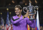 US Open Tennis

Rafael Nadal, of Spain, poses with the championship trophy after defeating Daniil Medvedev, of Russia, to win the men's singles final of the U.S. Open tennis championships Sunday, Sept. 8, 2019, in New York. (AP Photo/Charles Krupa)