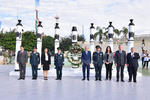 El Ejército Mexicano les rindió homenaje a través de disparos de salva, izamiento de bandera monumental y entonación del Himno Nacional.