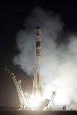 Despegó a las 13:57 GMT de la rampa de lanzamiento con ayuda de un cohete portador Soyuz FG.