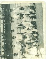 Equipo de béisbol integrado por compañeros que trabajaban en los diferentes departamentos de Ferrocarriles Nacionales de México, en el año de 1967, en el estadio de la Secundaria número 74.