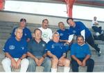 Grupo Cachibool IMSS jubilados en los 90. Don Arnulfo, maestro Sergio (f), Arturo Domiciano (f), don Luis (f), Alberto, Lorenzo, Conrado y Pepe Rivera (f).