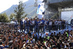 Aficionados de Rayados festejan el campeonato de la Liga MX