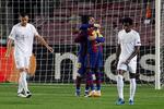 Leo Messi, Ansu Fati, Coutinho, Pedri y Dembélé marcaron su primer tanto en fase de grupos 