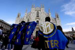 Inter supporters celebrate winning Italian Serie A