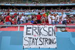 La estrella danesa que el sábado sufrió un paro cardíaco sobre el césped del estadio Parken.