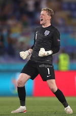 Quarter Final Ukraine vs England

Rome (Italy), 03/07/2021.- England goalkeeper Jordan Pickford celebrates his team's 2-0 lead during the UEFA EURO 2020 quarter final match between Ukraine and England in Rome, Italy, 03 July 2021. (Italia, Jordania, Ucrania, Roma) EFE/EPA/Mike Hewitt / POOL (RESTRICTIONS: For editorial news reporting purposes only. Images must appear as still images and must not emulate match action video footage. Photographs published in online publications shall have an interval of at least 20 seconds between the posting.)

ENGLAND ENGLAND
DEP Fútbol ROME ENGLAND ITALY SOCCER UEFA EURO 2020 Italy