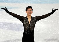 Beijing (China), 07/03/2021.- Donovan Carrillo of Mexico reacts after his performance in the Men's Free Skating of the Figure Skating events at the Beijing 2022 Olympic Games, Beijing,? China, 10 February 2022. EFE/EPA/HOW HWEE YOUNG