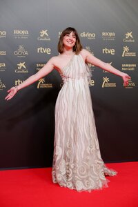 MADRID, 12/02/2022.-  La actriz Cristina Brondo posa en la alfombra roja de la gala de la 36 edición de los Premios Goya que tiene lugar este sábado en el Palau de les Arts de Valencia. EFE/Biel Aliño