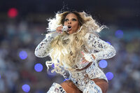 Mary J. Blige performs during halftime of the NFL Super Bowl 56 football game between the Los Angeles Rams and the Cincinnati Bengals Sunday, Feb. 13, 2022, in Inglewood, Calif. (AP Photo/Lynne Sladky)