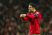 Porto (Portugal), 24/03/2022.- Portugal's Matheus Nunes celebrates after scoring a goal during the FIFA World Cup Qatar 2022 play-off qualifying soccer match between Portugal and Turkey held on Dragao stadium in Porto, Portugal, 24 March 2022. (Mundial de Fútbol, Turquía, Catar) EFE/EPA/JOSE COELHO