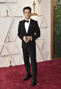 Rami Malek arrives at the Oscars on Sunday, March 27, 2022, at the Dolby Theatre in Los Angeles. (Photo by Jordan Strauss/Invision/AP)
