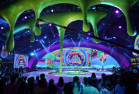 A view of the stage appears at the Kids Choice Awards on Saturday, April 9, 2022, at the Barker Hangar in Santa Monica, Calif. (AP Photo/Chris Pizzello)