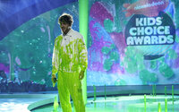 Jack Harlow appears on stage at the Kids Choice Awards on Saturday, April 9, 2022, at the Barker Hangar in Santa Monica, Calif. (AP Photo/Chris Pizzello)1