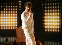 Jack Harlow performs at the Kids Choice Awards on Saturday, April 9, 2022, at the Barker Hangar in Santa Monica, Calif. (AP Photo/Chris Pizzello)