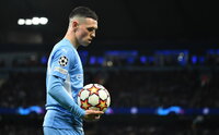 Manchester (United Kingdom), 26/04/2022.- Manchester City's Phil Foden in action during the UEFA Champions League semi final, first leg soccer match between Manchester City and Real Madrid in Manchester, Britain, 26 April 2022. (Liga de Campeones, Reino Unido) EFE/EPA/PETER POWELL