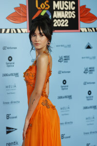 Rosalía en la alfombra roja de Los40 Music Awards, este viernes en el Wizink Center en Madrid.
