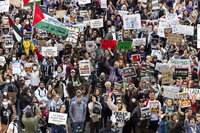 Manifestantes en Capitolio de Estados Unidos piden cese al fuego en Gaza