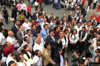 EUM202409POL24.JPG 
CIUDAD DE MÉXICO. Protest/Protesta/PJ.- 3 de septiembre de 2024. Estudiantes de diferentes casas universitarias de México bloquearon vialidades y entradas del Deportivo Magdalena Mixhuca ante la negativa de diputados de atenderlos para escuchar sus opiniones acerca de la reforma judicial. Foto: Agencia EL UNIVERSAL/Francisco Rodríguez/EELG