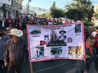 Peregrinación por la Virgen de Guadalupe en Día del Ferrocarrilero