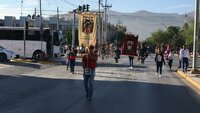 Peregrinación por la Virgen de Guadalupe en Día del Ferrocarrilero