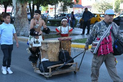 Peregrinación por la Virgen de Guadalupe en Día del Ferrocarrilero