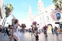 Peregrinación por la Virgen de Guadalupe en Día del Ferrocarrilero