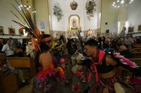 Peregrinación por la Virgen de Guadalupe en Día del Ferrocarrilero