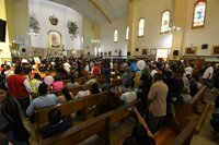 Peregrinación por la Virgen de Guadalupe en Día del Ferrocarrilero