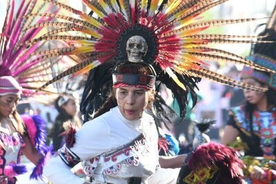 Peregrinación por la Virgen de Guadalupe en Día del Ferrocarrilero