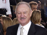 FILE - Actor Gene Hackman arrives with his wife, Betsy Arakawa, for the 60th Annual Golden Globe Awards in Beverly Hills, Calif., Sunday, Jan. 19, 2003. (AP Photo/Mark J. Terrill, File)