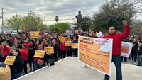 Maestros protestan en Monclova contra reforma a la Ley del ISSSTE 2025