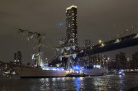 Choque del Buque Cuauhtémoc contra el puente de Brooklyn en Nueva York