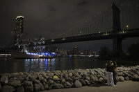Choque del Buque Cuauhtémoc contra el puente de Brooklyn en Nueva York