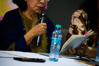 Encabezados por Marianne Toussaint, poetas comparten sus versos en la Feria Internacional del Libro Coahuila