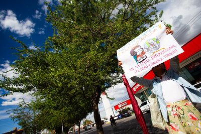 Manifestación contra retiro de árboles por la obra Abastos-Independencia