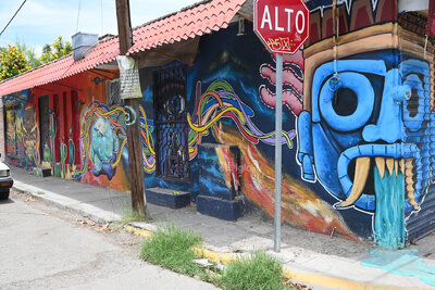 Artistas gomezpalatinos llenan de arte urbano al barrio de Santa Rosa