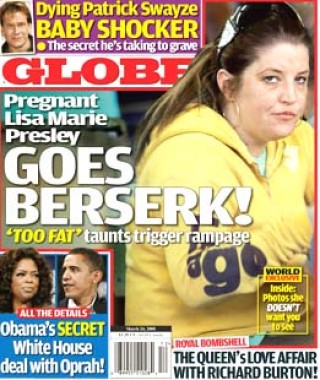 La publicación dedica su portada a la heredera Presley y da a conocer detalles de los problemas que la llevaron a 'la orilla'. (Cortesía de www.globemagazine.com)