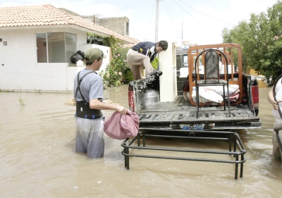 230 ejidos que presentan inundaciones, entre los que destacan El Limón, Guadalupe Victoria, Estación Obregón y Ramírez, en el municipio de Mante, cuyos habitantes tuvieron que ser evacuados a causa del desbordamiento del río Comandante. (Notimex)