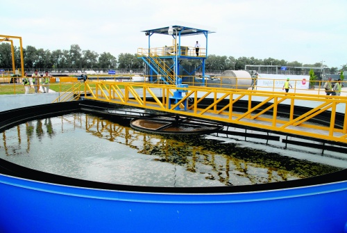Ayer fue inaugurado el Sistema Clarificador de Agua de Tyson de México, con lo cual se tratarán 25 litros de agua por segundo. La inversión es de 20 millones de pesos. (Fotografía de Fernando Compeán)