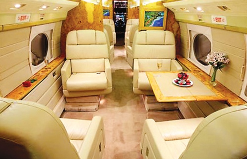 En la imagen el interior del jet Gulfstream III propiedad del Cártel de Sinaloa. (El Universal) 
