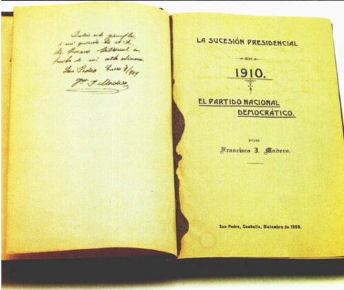 En diciembre de 1908, de la imprenta de don Serafín Alvarado, casi de manera clandestina salió la primera edición de La Sucesión Presidencial en 1910,
con un tiraje inicial de 3 mil ejemplares, que se agotaron a los pocos meses de enero de 1909 cuando el libro salió a la luz pública.