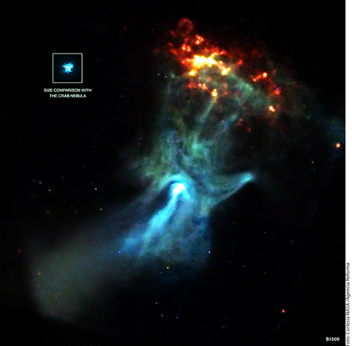 Forma caprichosa. La imagen del pulsar fue presentada por la NASA en la página de Internet del Telescopio de Rayos X Chandra. 