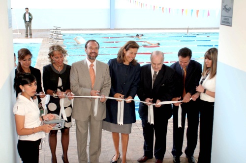 La señora Margarita Zavala, esposa del presidente Felipe Calderón, encabezó esta mañana la ceremonia inaugural del deportivo Joaquín capilla, en la delegación Benito Juárez. (Notimex)