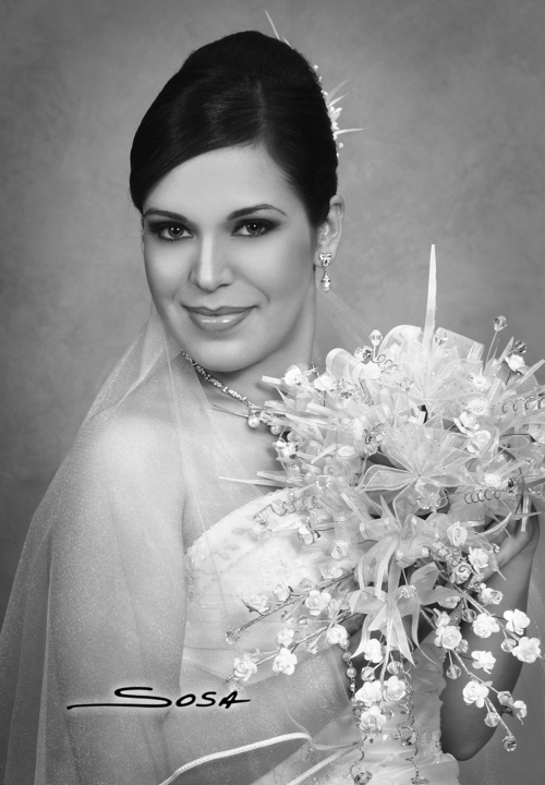 Muy hermosa lució la Srita. Rebeca Bollaín y Goytia Milán el día de su enlace matrimonial con el Sr. Eduardo Fabián Rangel.- Studio Sosa 