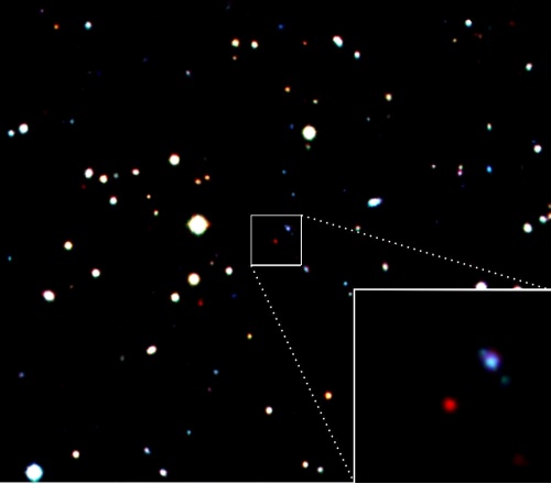 Un telescopio cósmico identificó una pequeña galaxia polvorienta, madre de numerosas estrellas del Universo primitivo, cuando éste tan sólo tenía unos mil 500 millones de años.