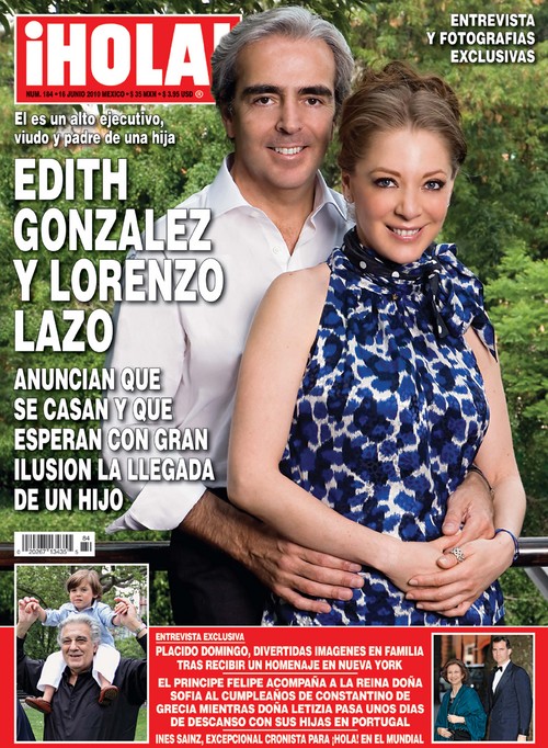 Buenas nuevas. La revista Hola! en su edición México presenta una entrevista con Edith González y su prometido Lorenzo Lazo.
