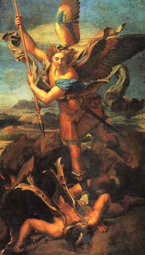 San Miguel Arcángel vence a Satanás.